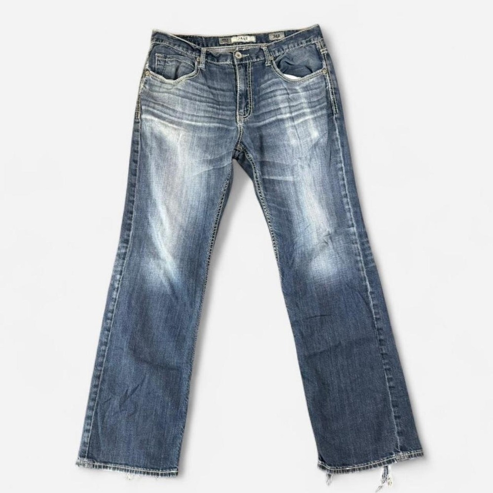 BKE Light Wash Fade Jake Distressed Jeans Western Cowboy Size 34R (34x32)
